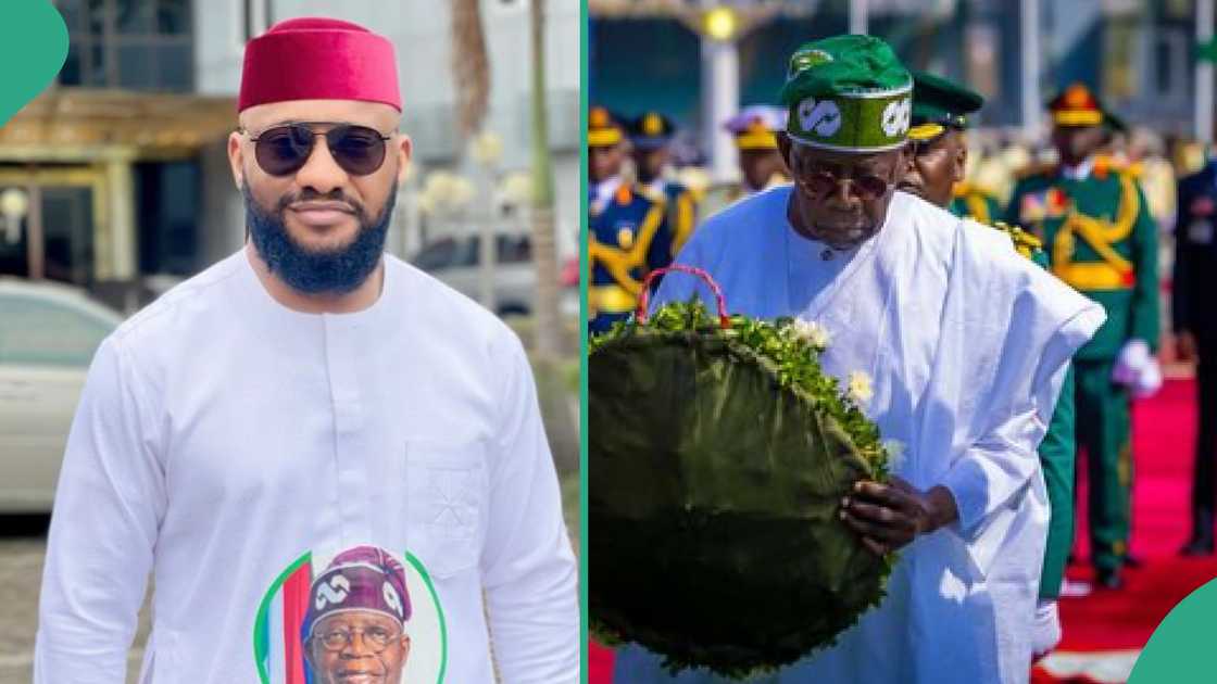 Yul Edochie praises Tinubu amid protest. Yul Edochie praises Tinubu amid protest.