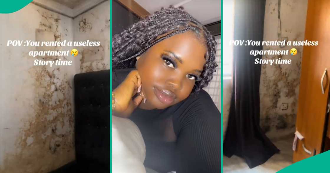 A Nigerian lady Shalewa Awonuga cries out over damage in her Lagos apartment as she decries outrageous agency fees. A Nigerian lady Shalewa Awonuga cries out over damage in her Lagos apartment as she decries outrageous agency fees.