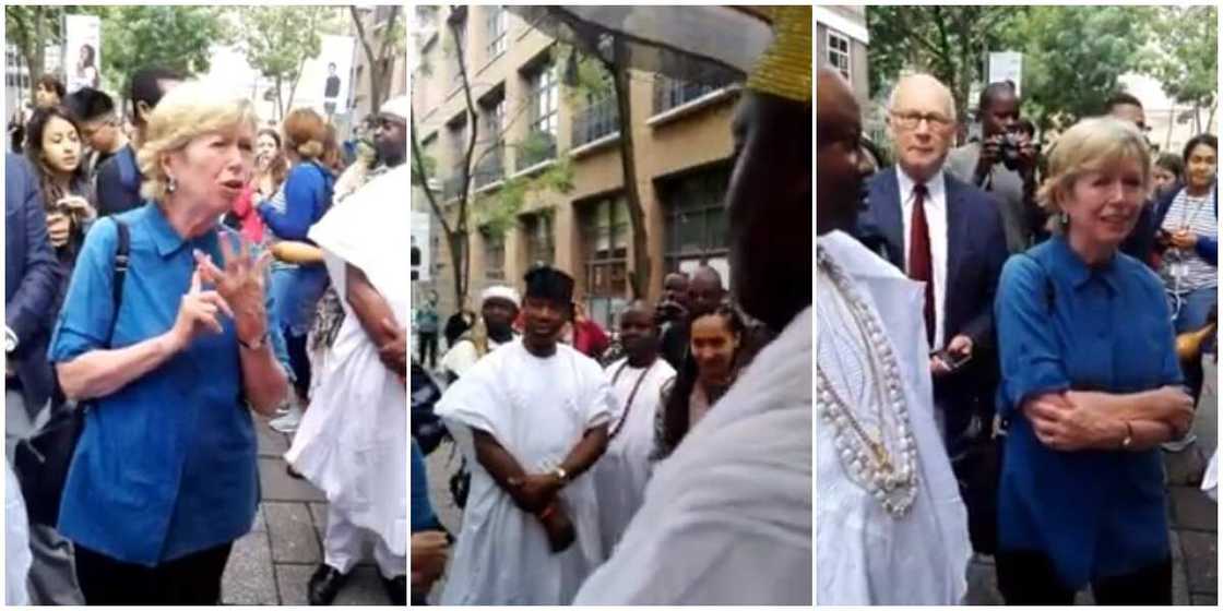 Reactions as Oyinbo professor interacts with Ooni of Ife in Yoruba in cute video Reactions as Oyinbo professor interacts with Ooni of Ife in Yoruba in cute video