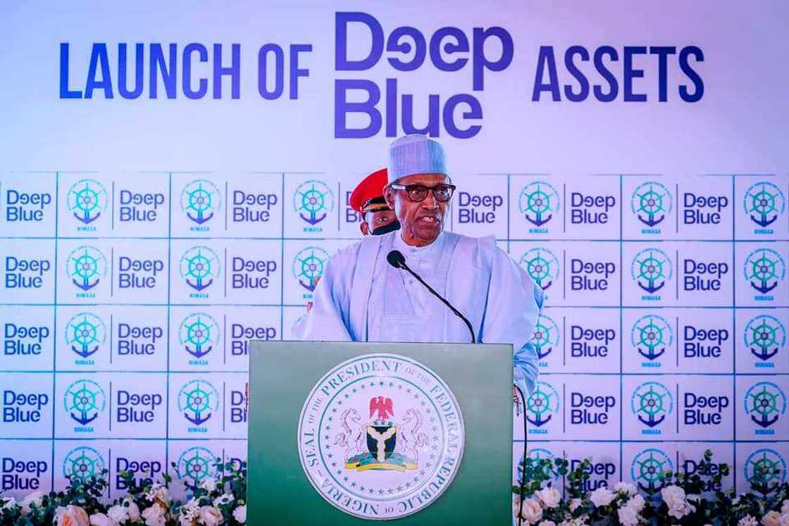 Buhari at the launch of deep blue Buhari at the launch of deep blue