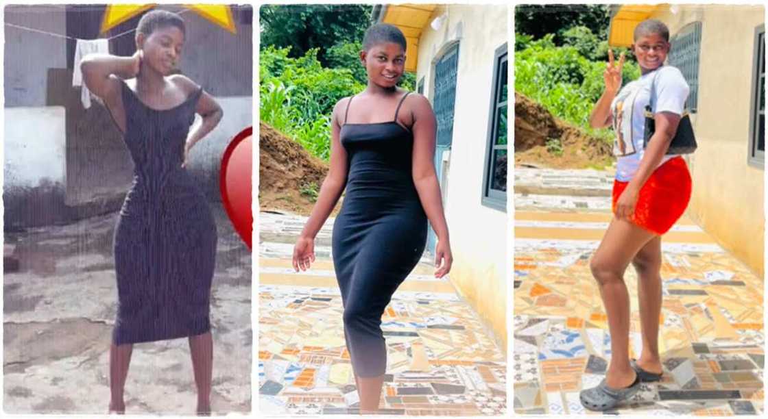 Photos of Gifty, a TikTok lady who posted her transformation video. Photos of Gifty, a TikTok lady who posted her transformation video.