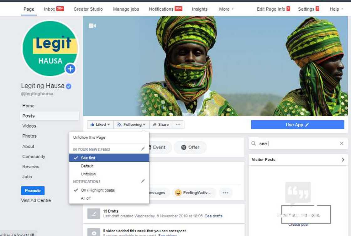 Sabon tsarin Facebook: Yadda zaka rika ganin labaran Legit.ng Hausa a shafinka da dumi-dumi