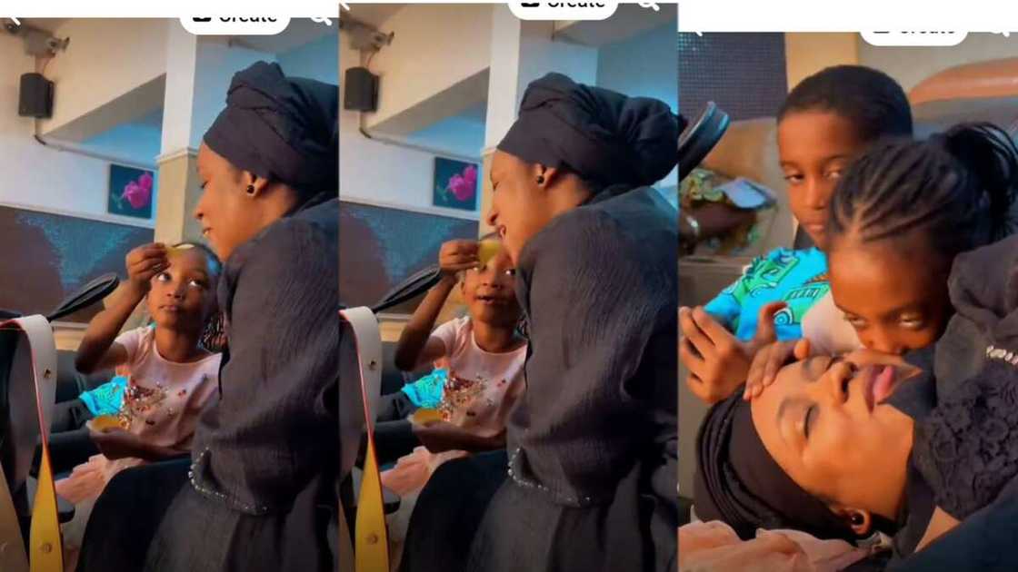 Little girl and mother's sweet moments Little girl and mother's sweet moments