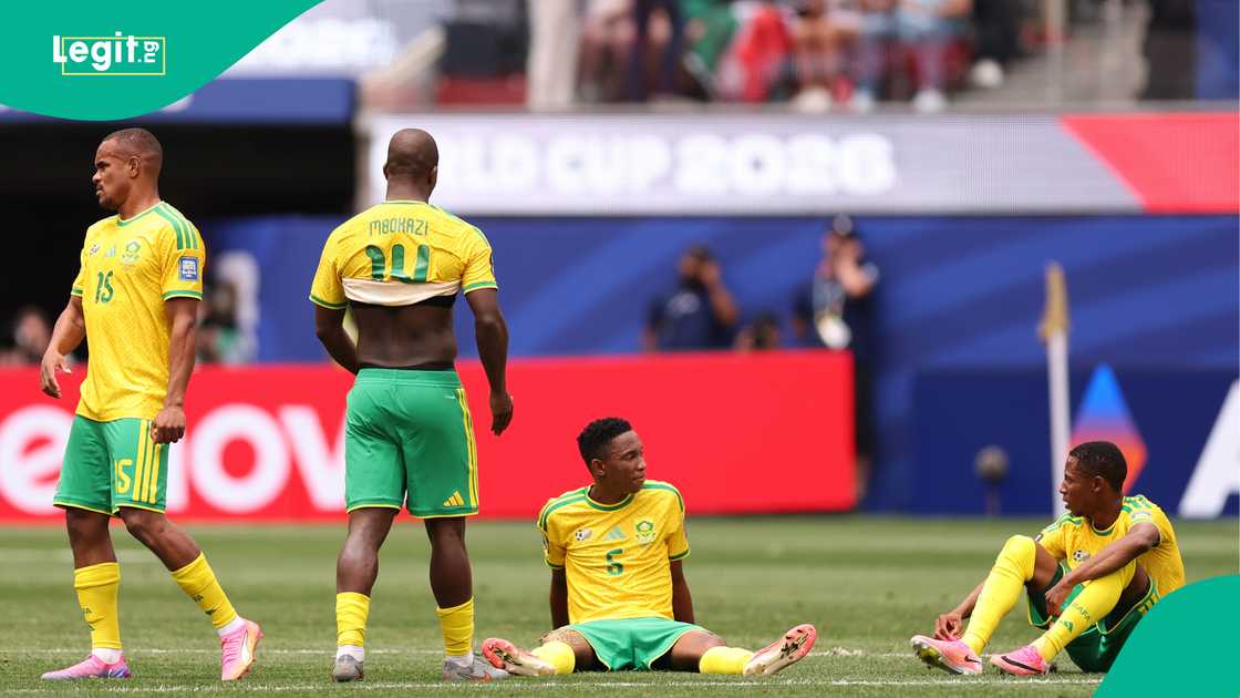 South Africa players dejected after their elimination from the FIFA World Cup 2026 against Canada in Los Angeles. Photo by Fran Santiago South Africa players dejected after their elimination from the FIFA World Cup 2026 against Canada in Los Angeles. Photo by Fran Santiago