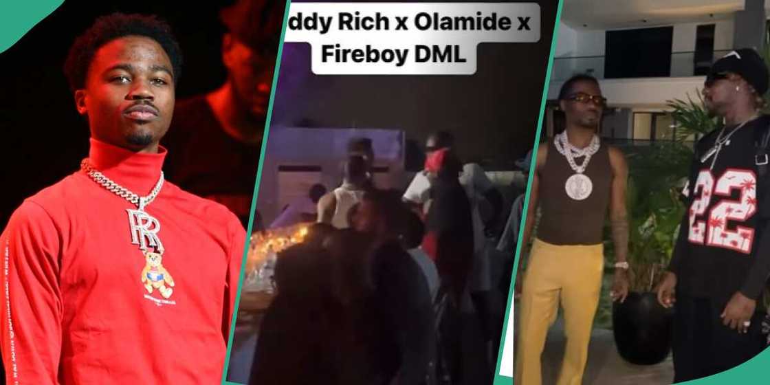 Roddy Ricch hangs out with Olamide, Asake and other YBNL artists