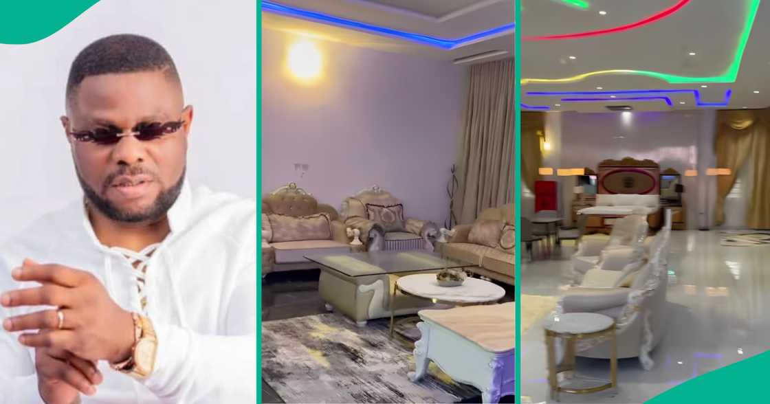 Yinka Ayefele entertains guests by taking them on a tour of his new mansion. Yinka Ayefele entertains guests by taking them on a tour of his new mansion.