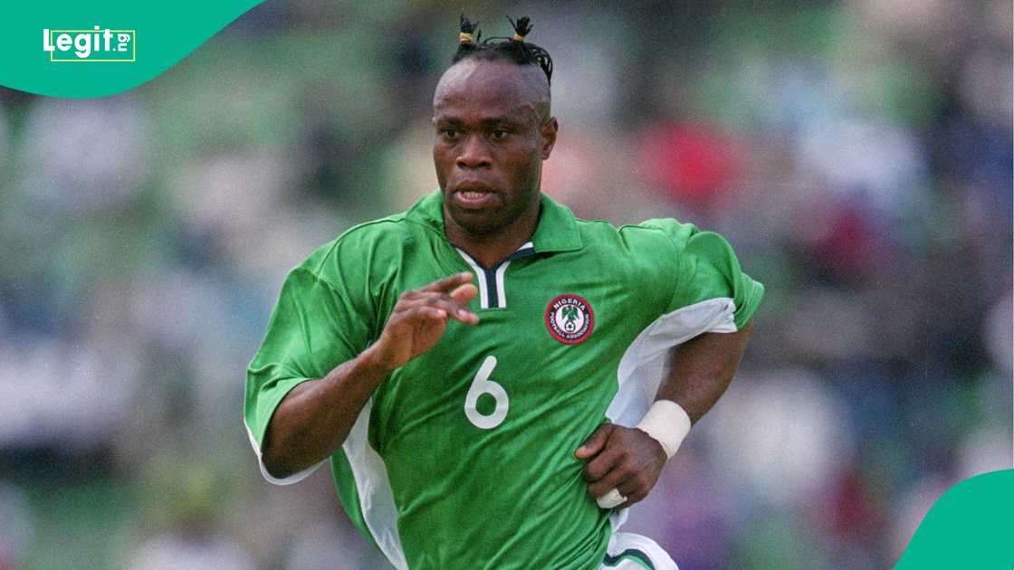 Taribo West, Super Eagles, Nigeria, Liberia, 2002 FIFA World Cup qualifier. Taribo West, Super Eagles, Nigeria, Liberia, 2002 FIFA World Cup qualifier.