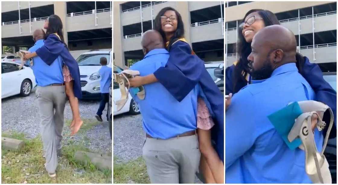 Photos of man who 'jacked' up his daughter who could not walk due to pain from high heels. Photos of man who 'jacked' up his daughter who could not walk due to pain from high heels.