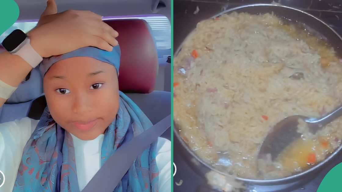 Reactions as lady shows noodles her boyfriend cooked, laughs at him