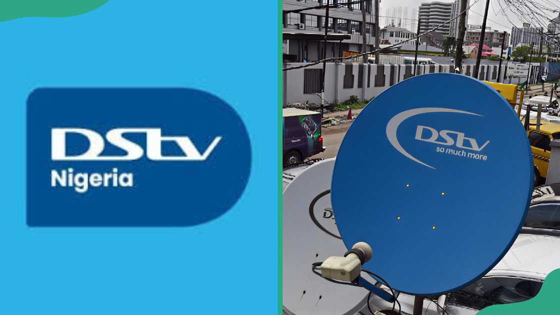 DStv logo and a dish DStv logo and a dish