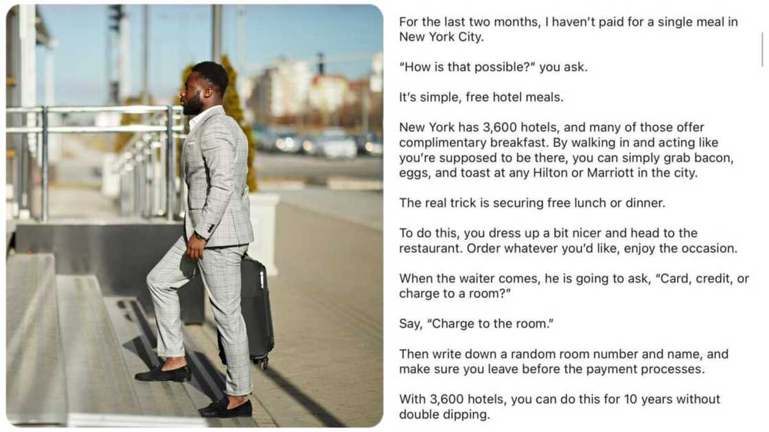 The man shares incredible tips he has been using to get food The man shares incredible tips he has been using to get food