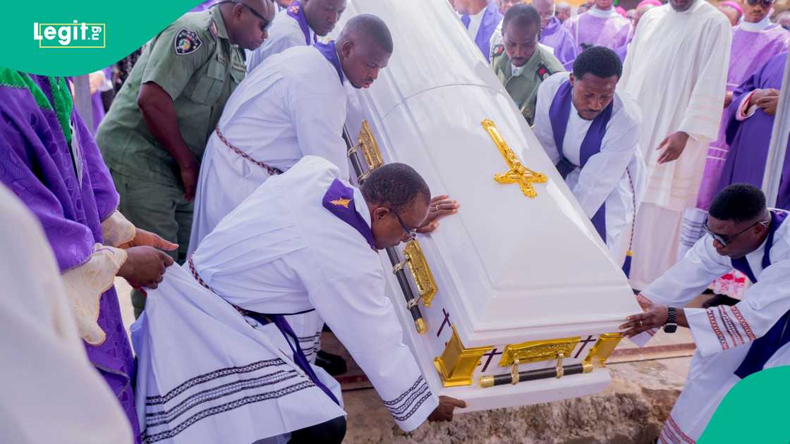 Governor Francis Nwifuru of Ebonyi state and other dignitaries attended the funeral service of Bishop Peter Chukwu. Governor Francis Nwifuru of Ebonyi state and other dignitaries attended the funeral service of Bishop Peter Chukwu.