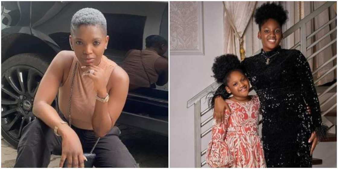 Annie Idibia and her daughters Annie Idibia and her daughters