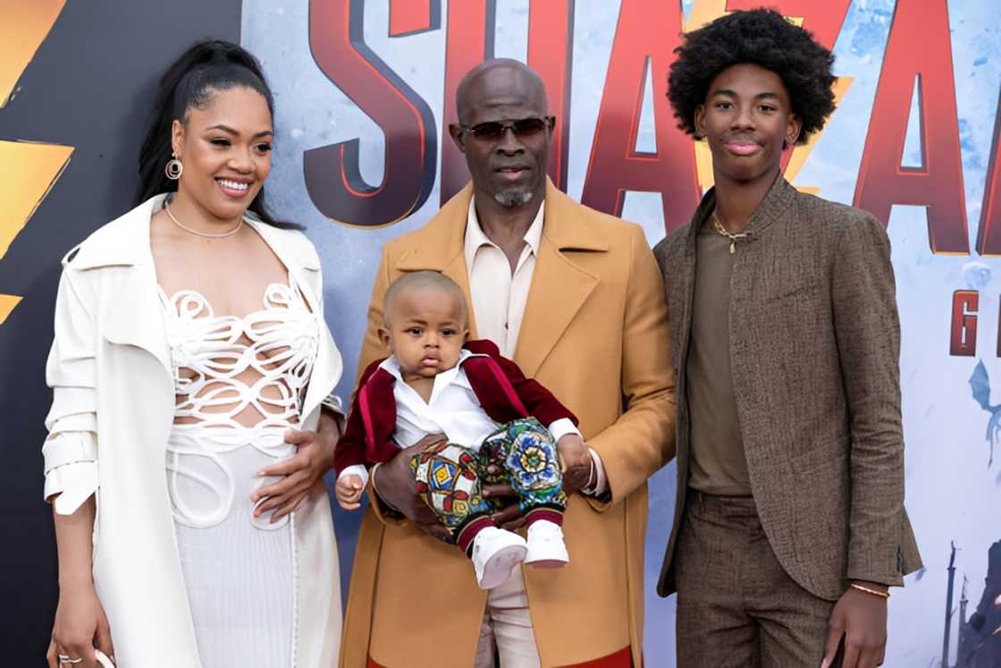 Ri'za Marie, Fela Hounsou, Djimon Hounsou and Kenzo Lee Hounsou in Los Angeles, California.