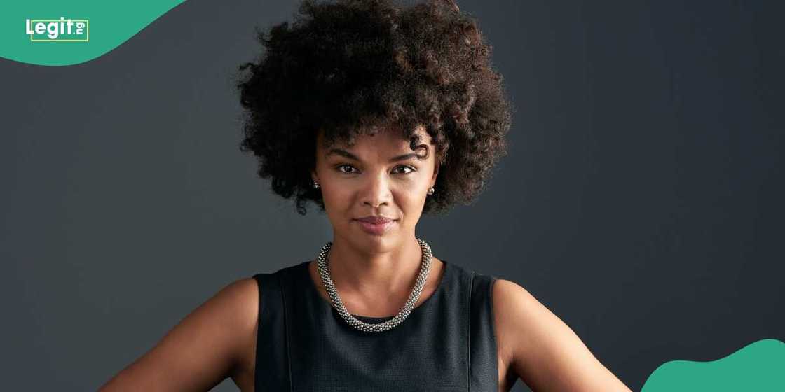 A lady in a black dress A lady in a black dress