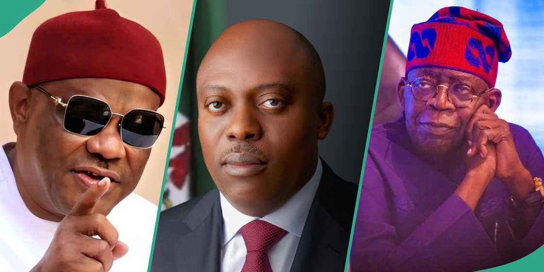 Embattled Rivers governor Siminalay Fubara calls FCT minister Nyesom Wike his "oga", speaks on return to office. Embattled Rivers governor Siminalay Fubara calls FCT minister Nyesom Wike his "oga", speaks on return to office.