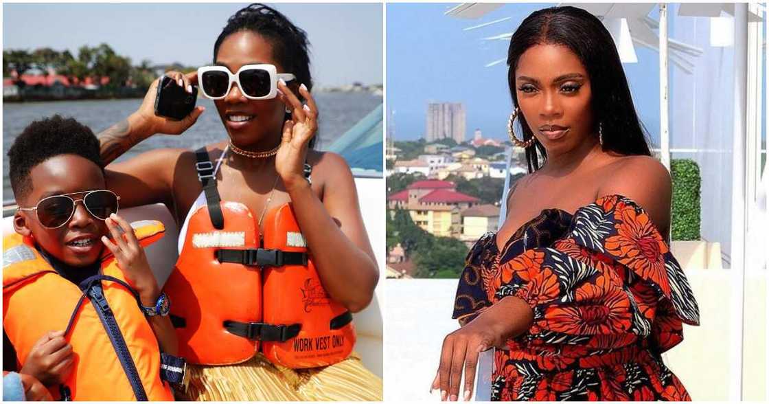 Tiwa Savage corrects son Jamil in video Tiwa Savage corrects son Jamil in video