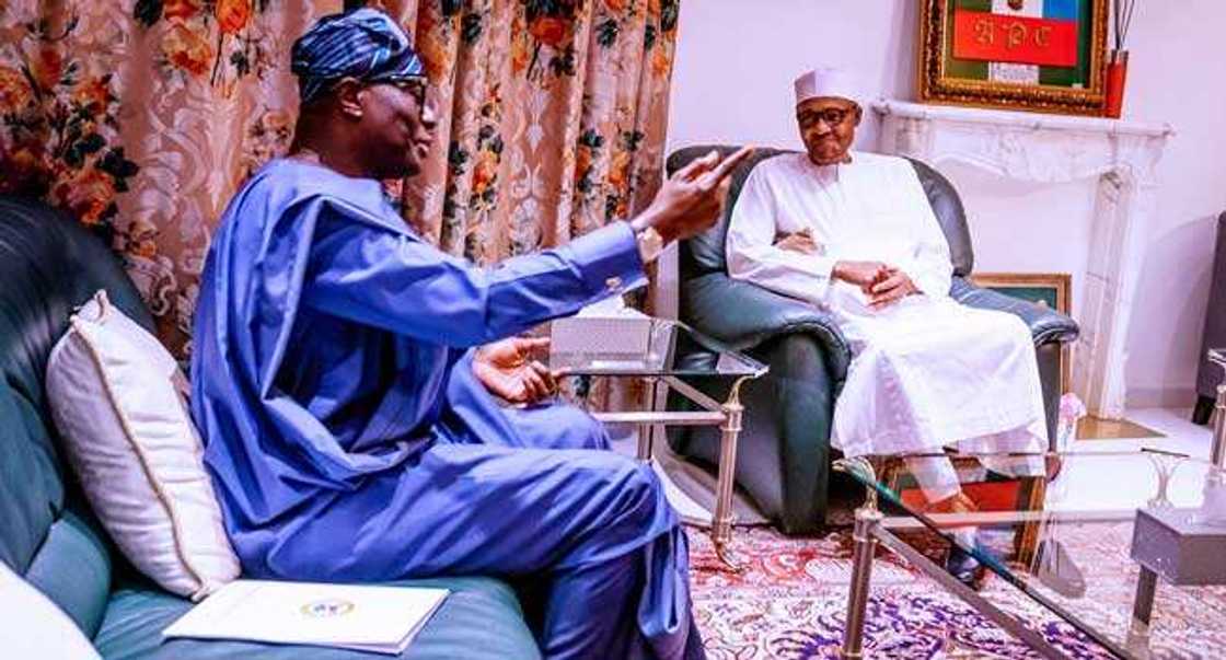 Coronavirus: Buhari ya shiga ganawar sirri da Gwamna Sanwo-Olu a fadar Villa