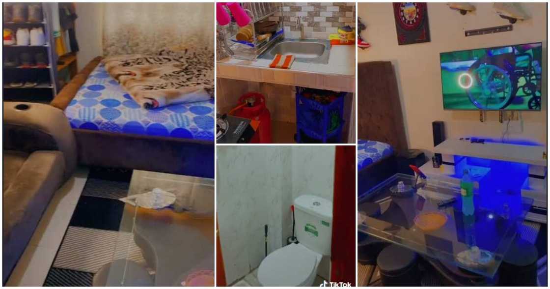One-room, man flaunts his one-room apartment with toilet, he is clean, fine inteior of one-room house One-room, man flaunts his one-room apartment with toilet, he is clean, fine inteior of one-room house