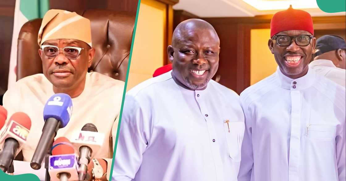 Nyesom Wike has applauded Sheriff Oborevwori and Dr Ifeanyi Okowa for defecting to the APC and backing President Bola Tinubu. Nyesom Wike has applauded Sheriff Oborevwori and Dr Ifeanyi Okowa for defecting to the APC and backing President Bola Tinubu.