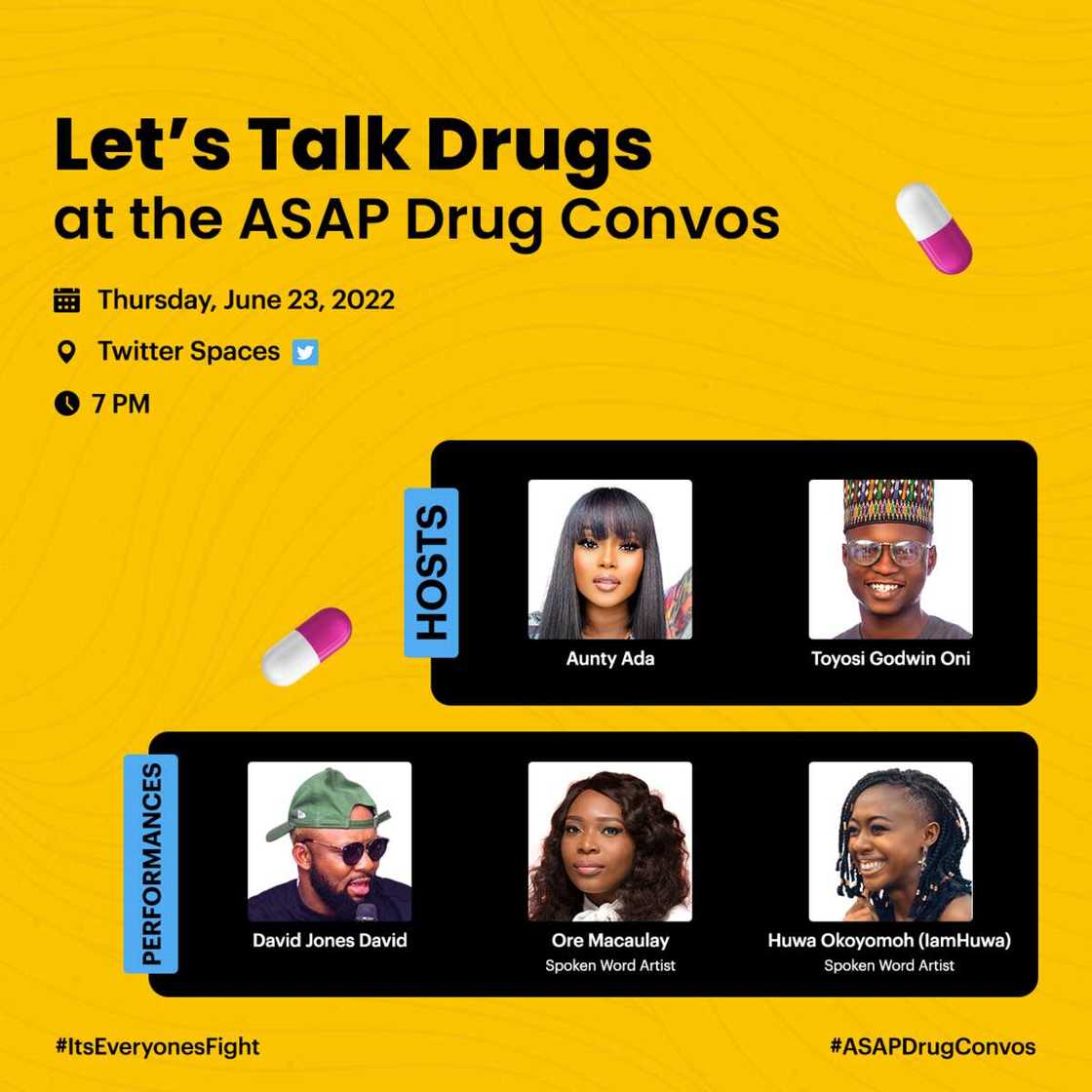 David Jones, Huwa Okoyomoh, and Oreoluwa Macaulay Perform at ASAP Drug Convos David Jones, Huwa Okoyomoh, and Oreoluwa Macaulay Perform at ASAP Drug Convos