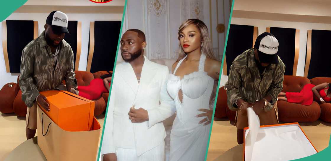 Davido unboxes Hermès bag from wife Chioma, celebrates 33rd birthday, Nigerian music star, luxury gifts, Instagram video, birthday surprise, Mercedes G580, diamond ring, Richard Mille