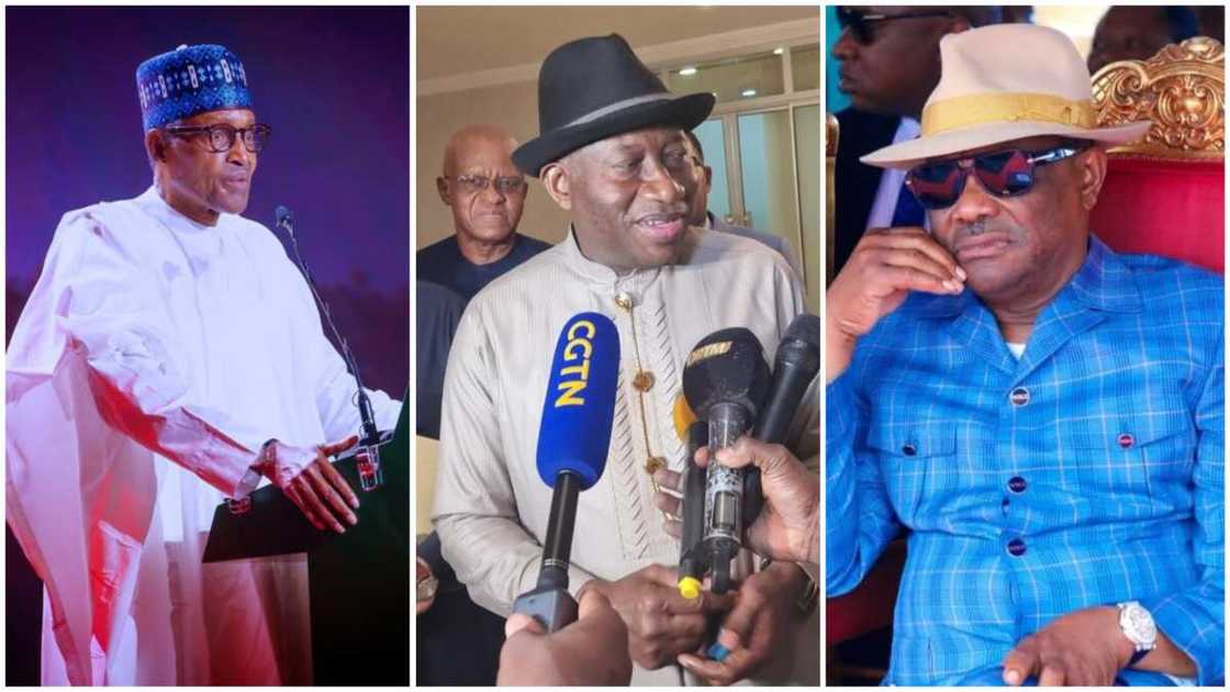 President Muhammadu Buhari/Goodluck Jonatha/Nyesom Wike President Muhammadu Buhari/Goodluck Jonatha/Nyesom Wike