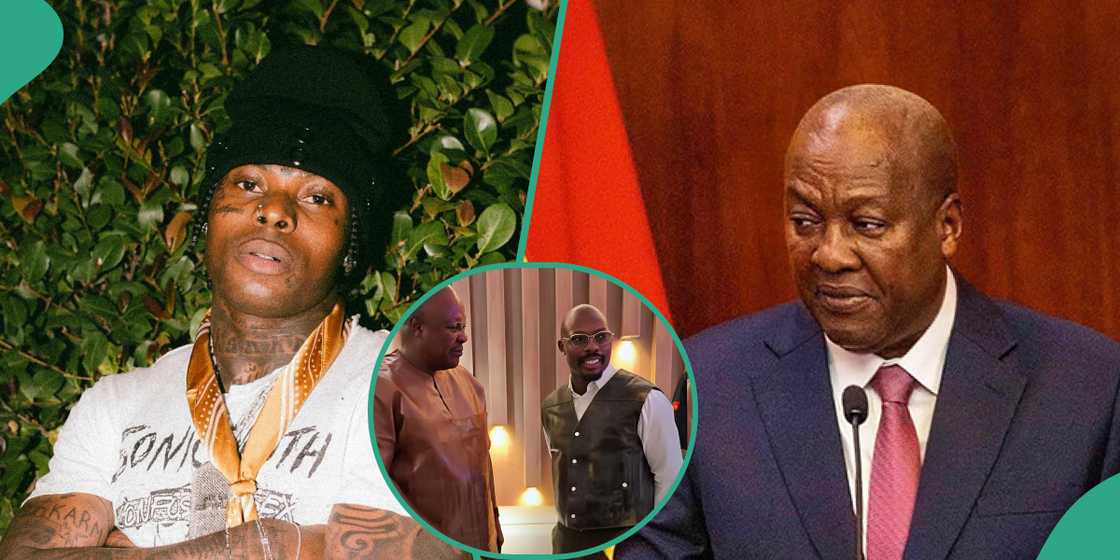 John Mahama takes pictures with Asake and Nigerians react wildly