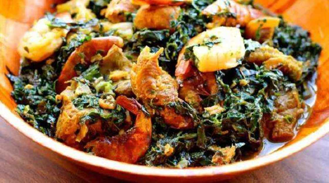 vegetable soup with ugu and waterleaf