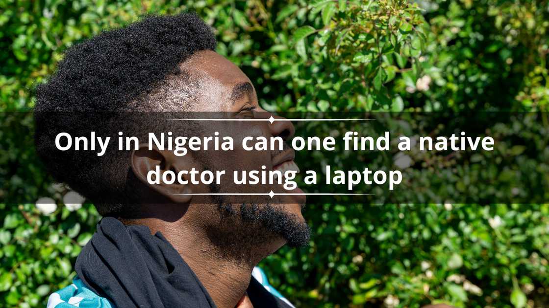 The side profile of a man laughing