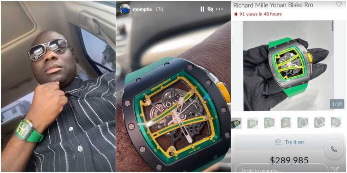 Nigerian big boy Mompha shows off N110m Richard Mille wristwatch Nigerian big boy Mompha shows off N110m Richard Mille wristwatch