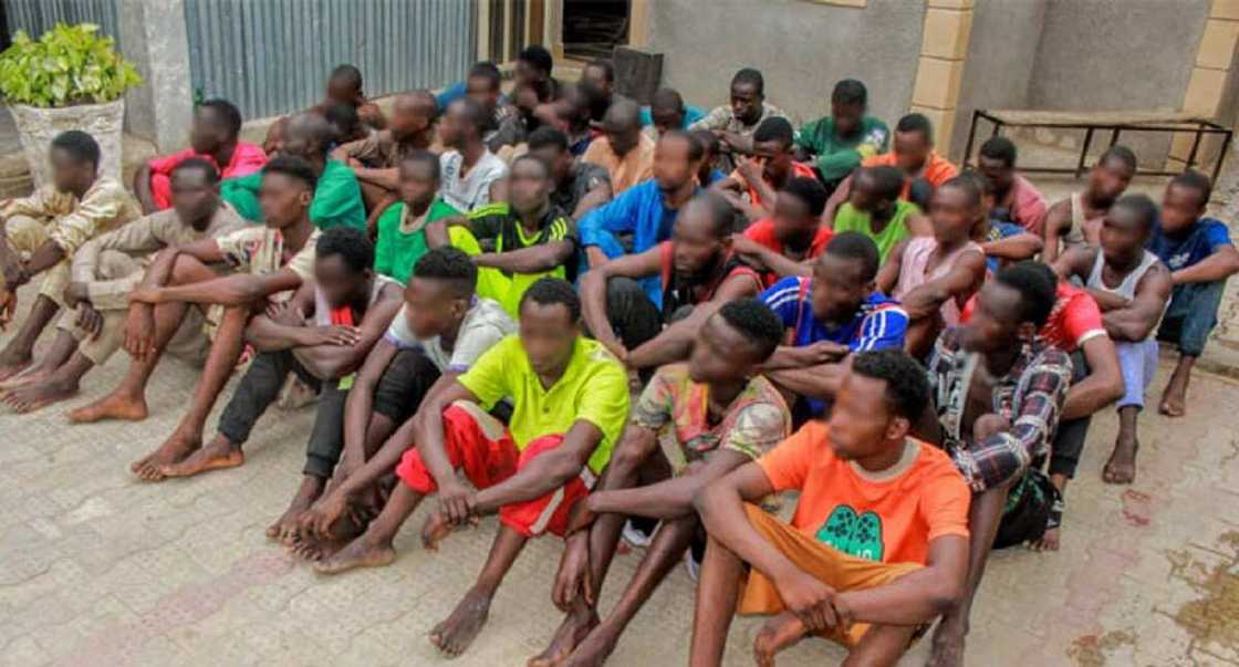 'Yan sanda sun kama matasa 57 da ake zargi da satar dukiyoyi a Kano 'Yan sanda sun kama matasa 57 da ake zargi da satar dukiyoyi a Kano