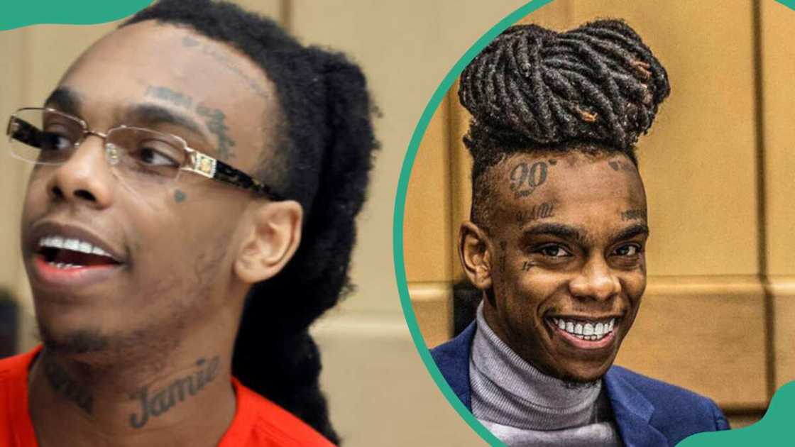 YNW Melly in a courtroom at the Broward County Courthouse (L). The rapper during a jury selection hearing (R) YNW Melly in a courtroom at the Broward County Courthouse (L). The rapper during a jury selection hearing (R)