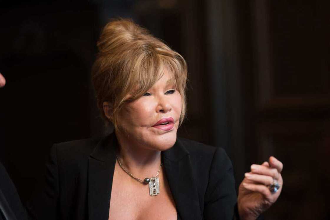 Jocelyn Wildenstein at Baccarat Hotel in New York City. Jocelyn Wildenstein at Baccarat Hotel in New York City.