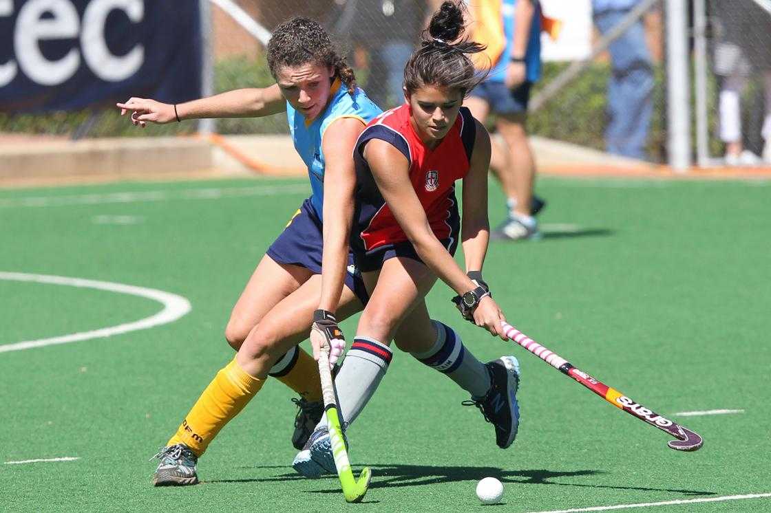 People playing hockey