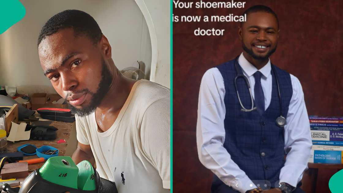 Photos emerge as Nigerian shoemaker becomes medical doctor, inspires people