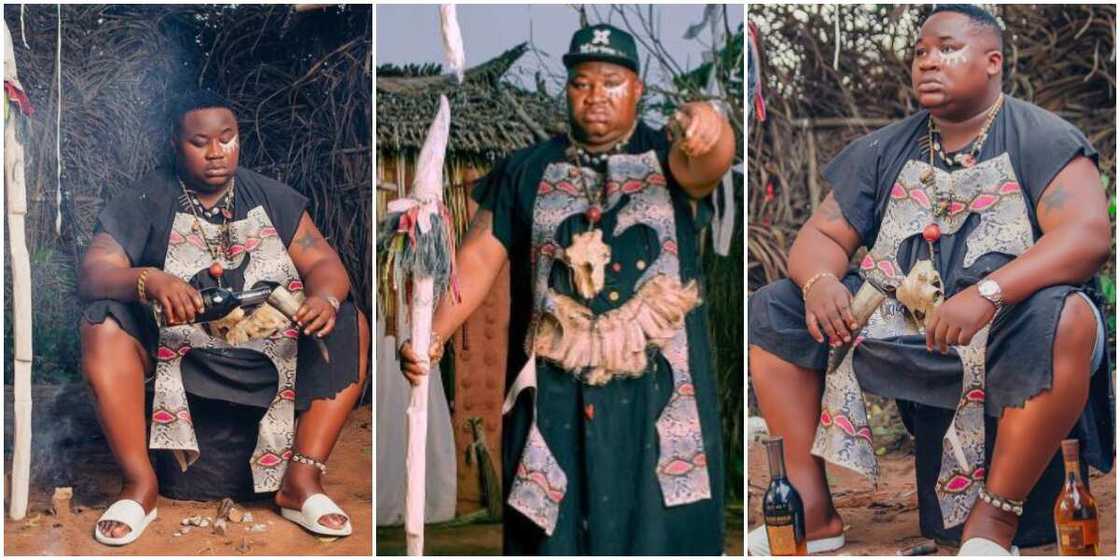 Cut Soap for Me: Nigerians React as Cubana Chiefpriest Wears Spiritualist Outfit to Visit Shrine Cut Soap for Me: Nigerians React as Cubana Chiefpriest Wears Spiritualist Outfit to Visit Shrine