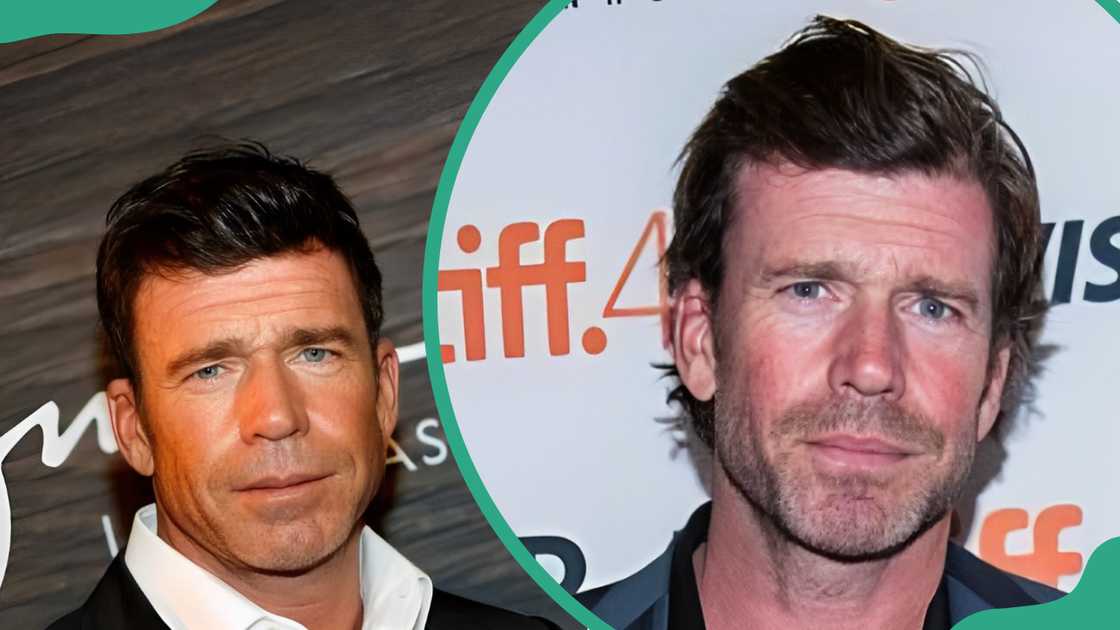 Taylor Sheridan at Encore Beach Club (L). The writer at the Toronto International Film Festival (R)