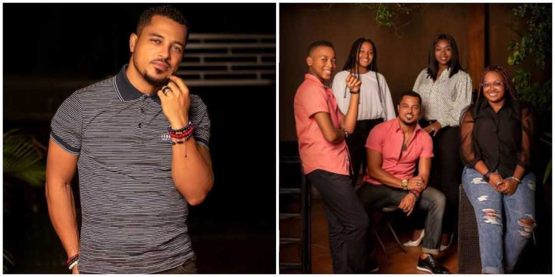 Photos of Van Vicker and his family.