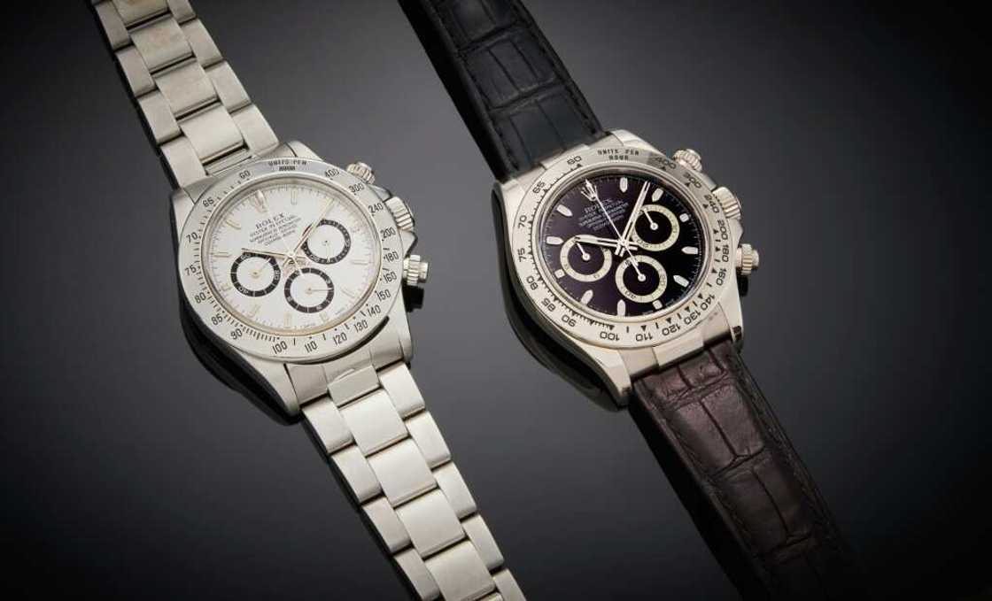 This Sotheby's handout image shows two Rolex Daytona watches worn by iconic actor Paul Newman, and which are expected to fetch more than $500,000 each when they are auctioned in June 2023 This Sotheby's handout image shows two Rolex Daytona watches worn by iconic actor Paul Newman, and which are expected to fetch more than $500,000 each when they are auctioned in June 2023