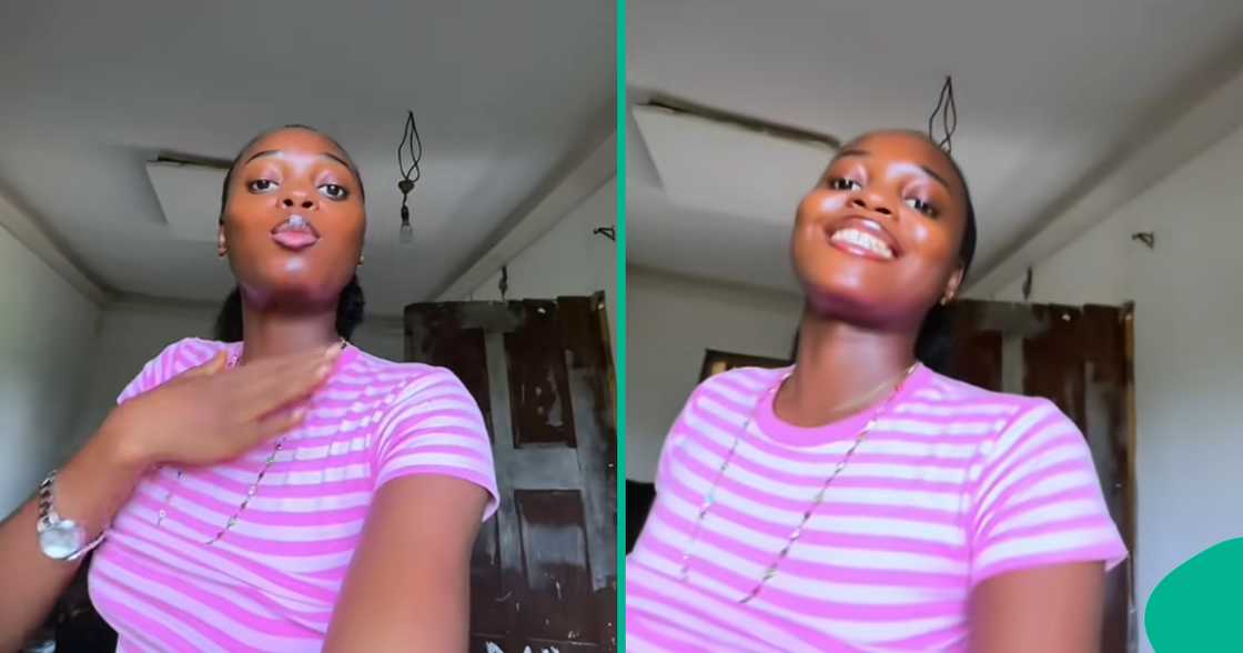 Lady leaves many speechless after showing father's parlour before and after makeover.