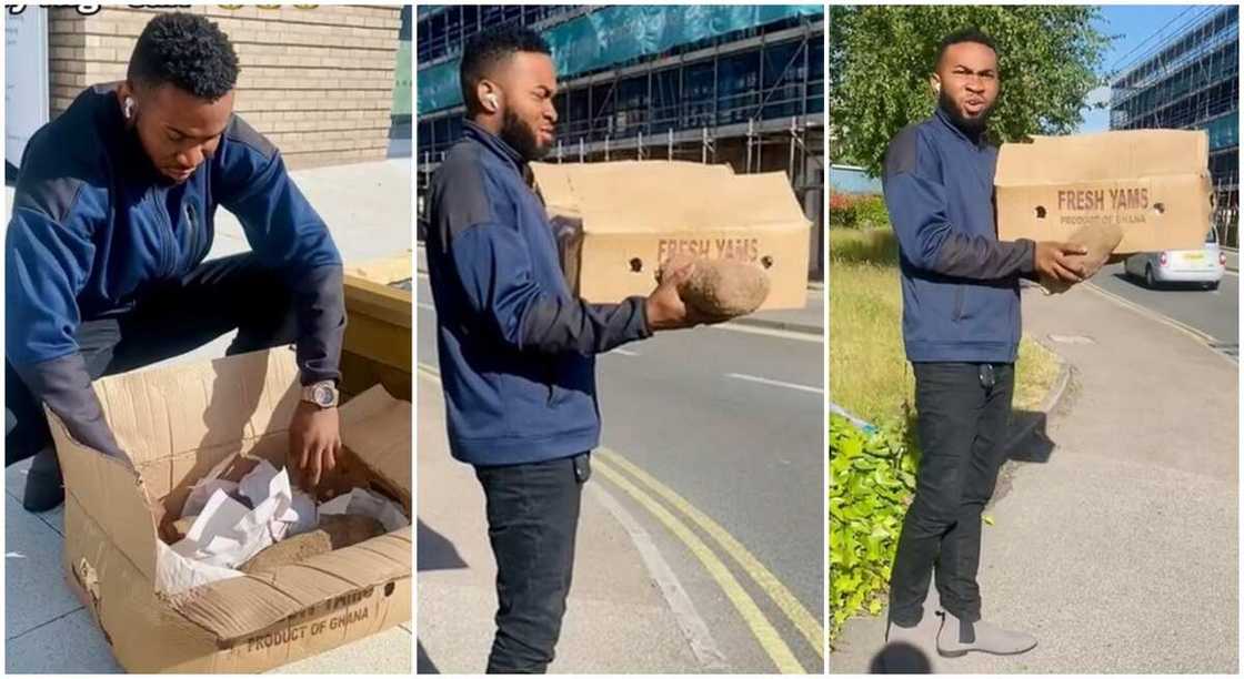 Man hawking yams in the UK. Man hawking yams in the UK.