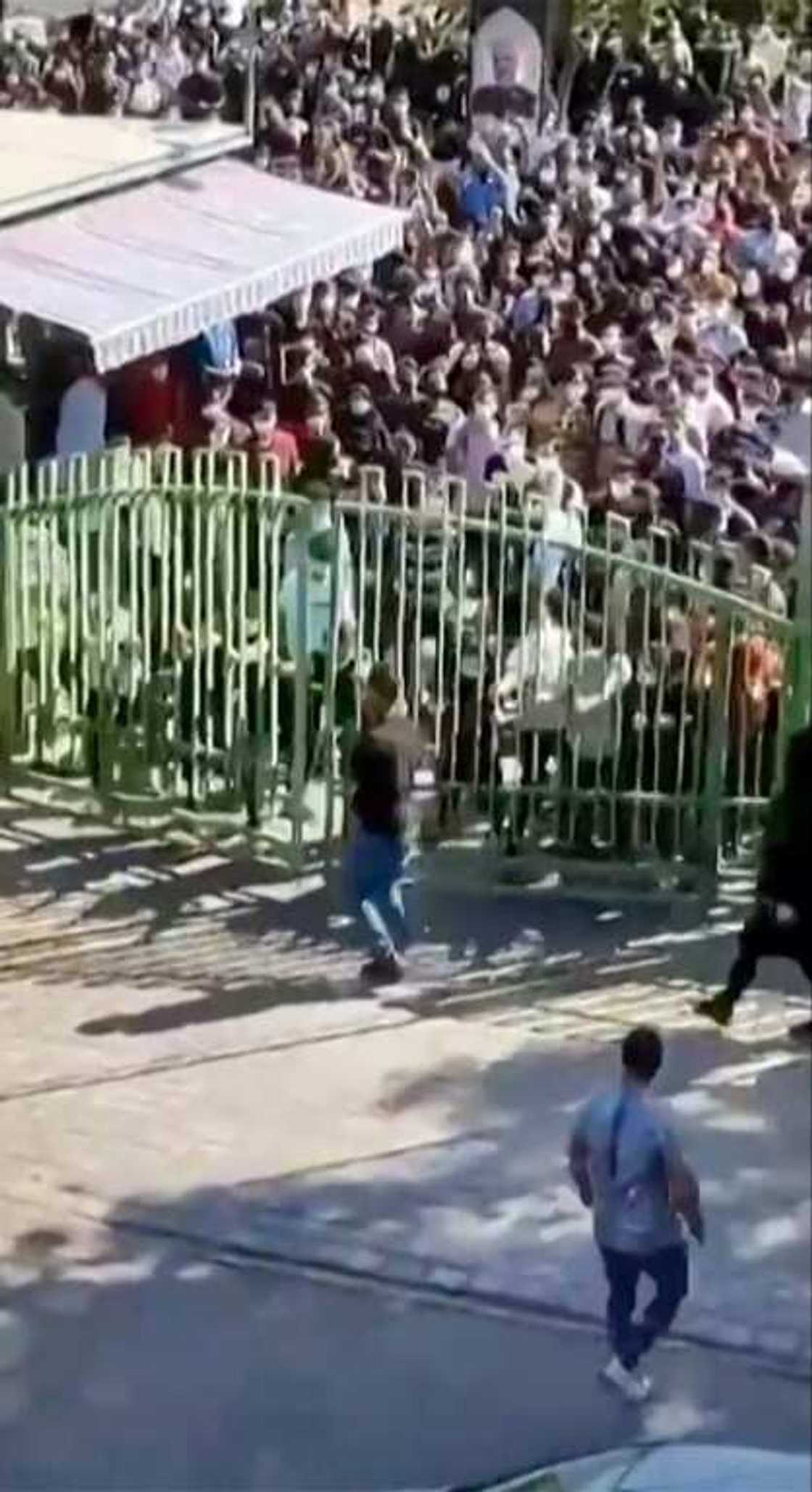 This image taken from a video posted online on October 2, 2022 shows Iranian students protesting at the University of Isfahan in the Islamic republic's central city This image taken from a video posted online on October 2, 2022 shows Iranian students protesting at the University of Isfahan in the Islamic republic's central city
