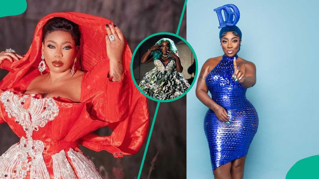 Toyin Lawani makes dollar bill dress for Spice Toyin Lawani makes dollar bill dress for Spice