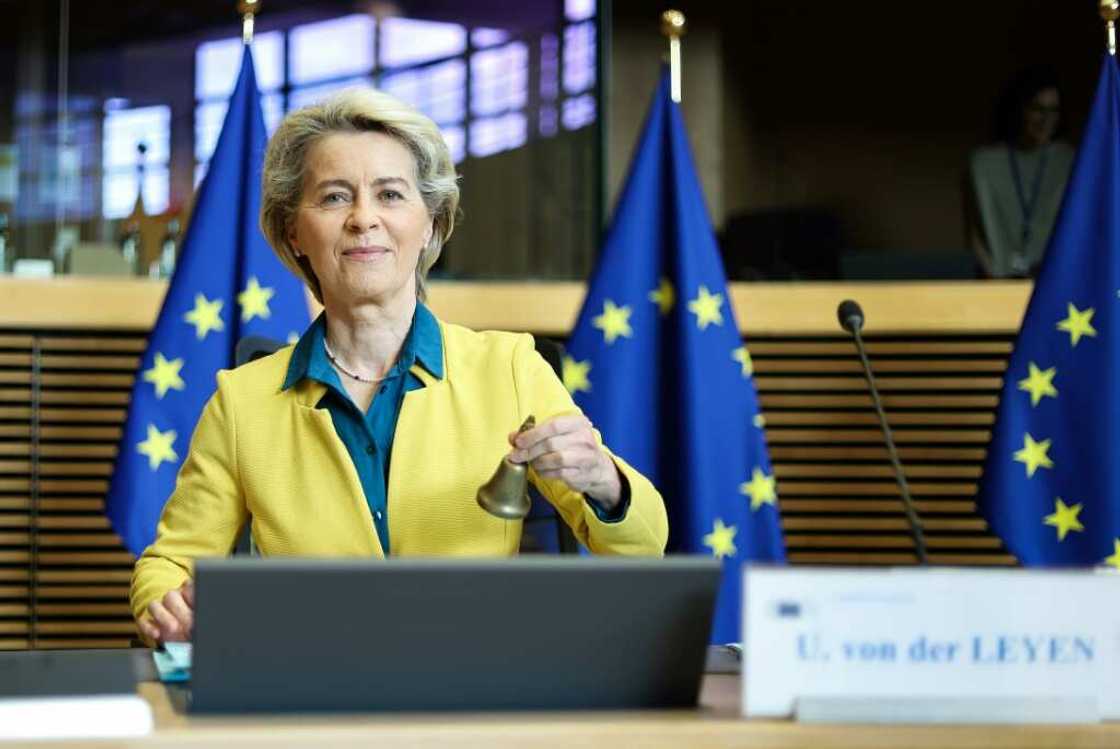 European Commission President Ursula von der Leyen wore Ukrainian national colours to announce that the EU executive backs Kyiv's bid for candidate status