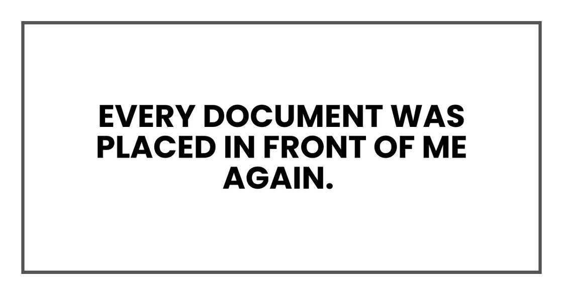 PLACED IN FRONT OF ME