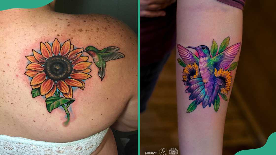 Sunflower hummingbird tattoo Sunflower hummingbird tattoo