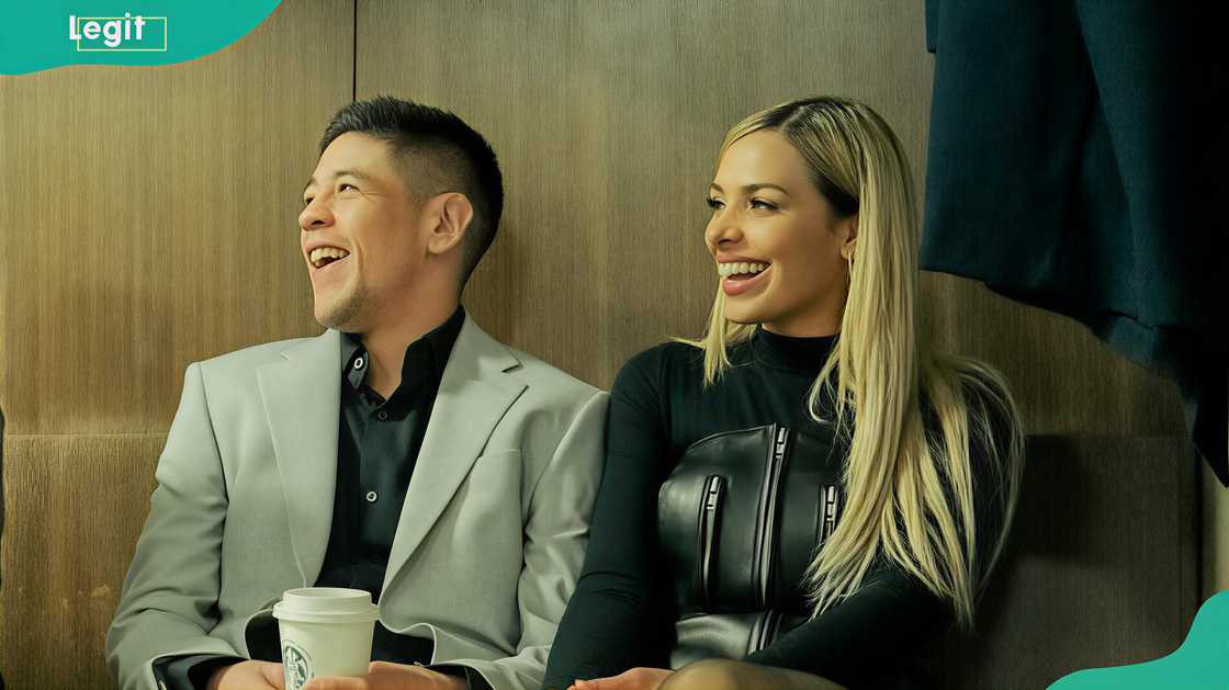 Brandon Moreno and Shirley in movie theatre in Tijuana, Mexico