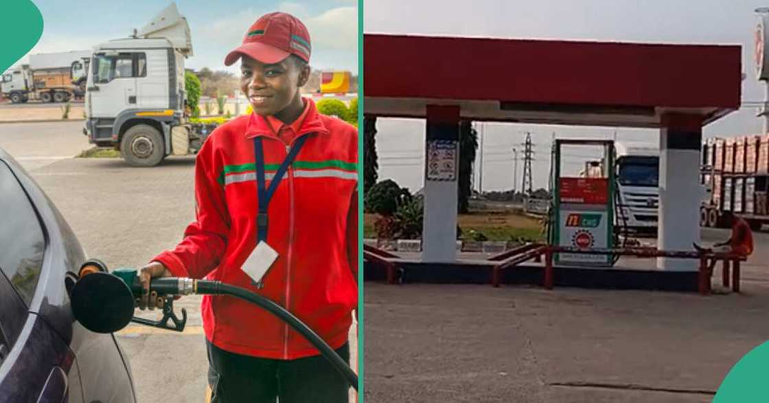 Driver buys CNG for his bus. Driver buys CNG for his bus.