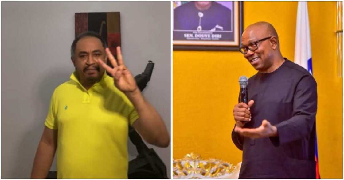 Photo of Daddy Freeze and Peter Obi Photo of Daddy Freeze and Peter Obi
